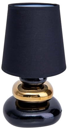 Näve Tischleuchte Beistelllampe Schreibtischlampe Schwarz-Gold Schlafzimmerlampe