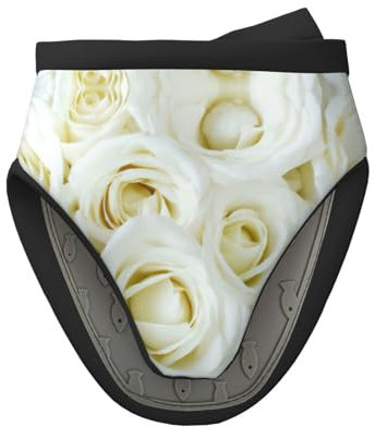 White Rose - Mini guantes de silicona para horno, resistentes al calor, antideslizantes, para cocinar y hornear