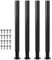 Vkechh Lot de 4 pieds de table en métal noir - Réglable en hauteur - 71 à 110 cm - Avec vis - Charge maximale : 200 kg - Pour canapé, meubles, bureau