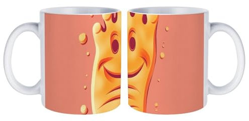 LDTVSFZQ Happy Foot Ceramic Mug, Soup Mugs with Handles Microwave Safe Mug to Decorate Large Glossy Ceramic Coffee Mug White Tea Cup for Office And Home
