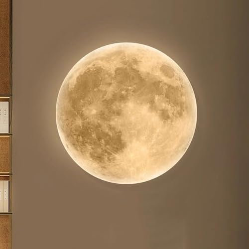 Moderne Mond-Wandleuchte, dimmbare LED-Wandleuchte, milchweiß, moderne Wandmontage, nordische Wandlampe für den Innenbereich, für Schlafzimmer, Wohnzimmer, Kinderzimmer, Bauernhaus, Büro, Durchmesser