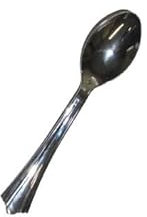 Lot de 6 - Lot de 12 petites cuillères en plastique 14cm argent