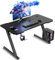 TRIUMPHKEY Bureau Gaming, 100x60CM Table de Jeu, Bureau Robuste pour Ordinateur Ergonomique,Surface en Fibre de Carbone,Crochet pour Casque et Gestion des câbles,Cadre en Forme Z Moderne, Carbon Noir