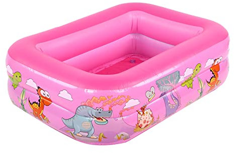 BSTCAR Aufblasbares Schwimmbad Rechteckiges Planschbecken Innen Außen Aufblasbares Pool Wasserspielzeug für Kinder Erwachsene 130x92x 50 cm (Rosa)