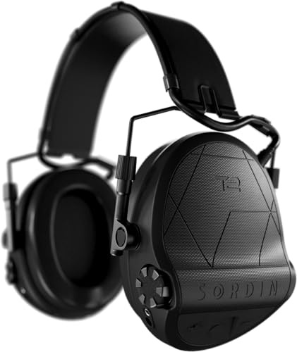Sordin Casque antibruit T2 - Casque antibruit conforme aux normes militaires avec bandeau en cuir - actif et électronique