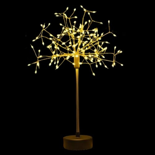 Generico Luci da tavolo con e fiori, centrotavola natalizio, fuochi d'artificio, decorazioni natalizie, lampada a ambientale pieghevole in filo di rame per decorazioni per interni per feste
