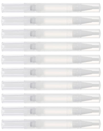 SOLUSTRE 10 Stück Transparenter Nagellack Gelstift aus Pp 3ml Fassungsvermögen Leichter Nagelpflegeöl Stift für Maniküre und Reisen Geeignet