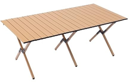 FJOADNVM Table Camping Table Pliante Portable d'extérieur, Tables Basses de Camping ultralégères De Plein Air(120x59cm Light Grain)