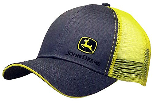 JOHN DEERE Grey with Yellow Mesh Backing Snapback Hat - 13080428CH00