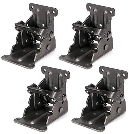 Skelang Faltbare Halterung, selbstsichernde Scharnier-Hardware mit Schrauben Schloss Verlängerung Unterstützung für Tischbein, Bettbein, Werkbank, 4 Stück