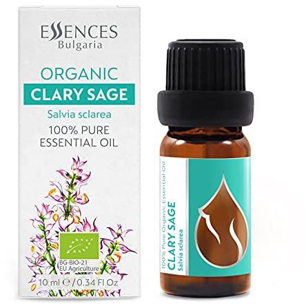 Essences Bulgaria BIO Muskatellersalbei Ätherisches Öl 10ml | Salvia sclarea | 100% Naturrein | Unverdünnt | BIO-zertifiziert | Spitzenqualität aus Familienbetrieb | Ohne Gentechnik | Vegan