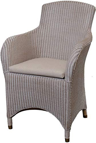 Korb-Outlet Loom Sessel Sydney Esszimmersessel Esszimmer Stuhl mit Armlehne Loomsessel mit Polster (Vintage Weiss)