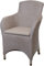 Korb-Outlet Loom Sessel Sydney Esszimmersessel Esszimmer Stuhl mit Armlehne Loomsessel mit Polster (Vintage Weiss)