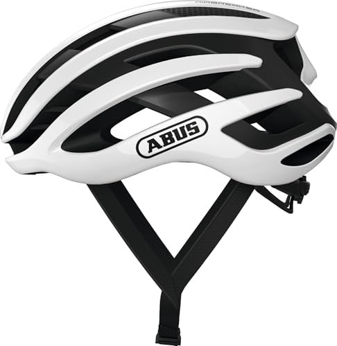 ABUS Rennradhelm AirBreaker - High-End Fahrradhelm für den professionellen Radsport - für Jugendliche und Erwachsene - Helm für Damen und Herren - Weiß, Größe L