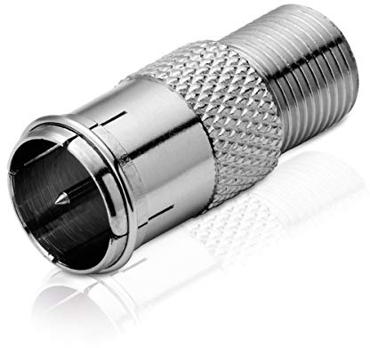 conecto Adapter F-Quick-Stecker auf F-Buchse, Adapter Wird auf einen klassischen F-Stecker mit Gewinde geschraubt und wandelt diesen in die Quick-Variante zum Aufstecken um