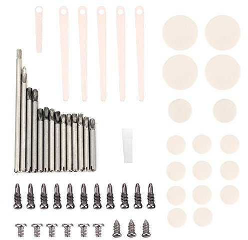 Klarinetten Zubehör,Klarinetten Reparatur Werkzeug Set Metallklarinette Reparing Wartung Ersatzteile Klarinettenfedern Rollen Schrauben Pads Werkzeuge Kit Zubehör
