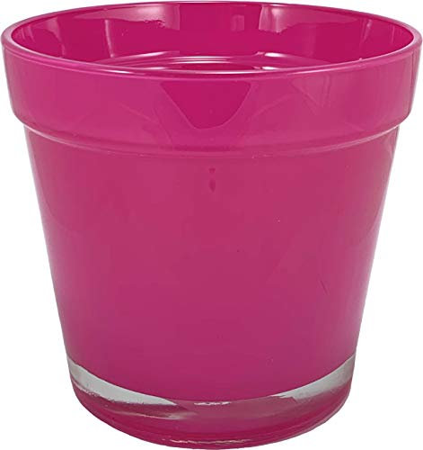 Maceta Cristal para orquídeas 14 x 13 cms Color Fucsia Rosa