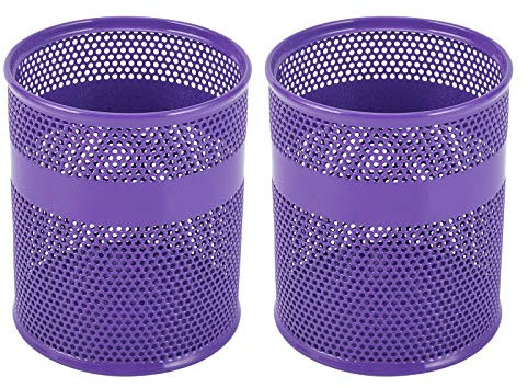 EasyPAG Mesh Desk Tidy Pen Pot Pencil Holder Makeup Brushes Storage Stationery Organiser,Pack of 2,Purple