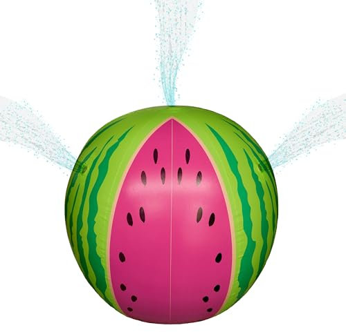 Kess Inflatable 91cm Watermelon Sprinkler Toy for Kids, Outdoor Garden Water Game for Boys and Girls