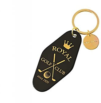 Gift Company Royal Golf Club Schlüsselanhänger aus Acryl in der Farbe Schwarz-Gold, Maße: 4,5cm x 12,4cm x 0,25cm, 1049701002