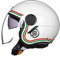 LIONCIANO Casque De Moto, ECE 22.06 Certifié Casque Semi-Ouvert Casque Jet Casque Moto Et Scooter Femme Adulte Anti Scratch Visiere(Blanche Italie, XL=61-62cm)