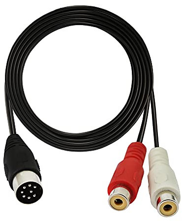 GINTOOYUN DIN-Kabel 8-polig auf 2 Cinch-Stecker, 8-poliger DIN-Stecker auf 2 Cinch-Buchsen, Audio-Adapterkabel für Musikinstrumente, Audio-Geräte, MIDI-Geräte usw