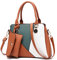 FANDARE Damen Handtasche 2pcs Schultertasche Umhängetasche Wasserdicht PU Leder mit Geldbörse Frauen Tragetasche Henkeltasche Tote 2-teiliges Set für Büro Schule Reisen Arbeitstasche Orange
