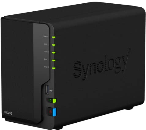 Synology DS220+ 2-Bay Diskstation NAS Intel Celeron J4025 2GB Ram 2xRJ-45 1GbE LAN-Port 6TB Bundle con 2X 3TB WD RED Plus