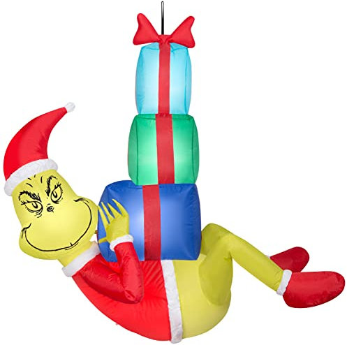 Gemmy GE114463 Grinch Aufblasbare Rasendekoration, Grün/Rot/Blau, Einheitsgröße