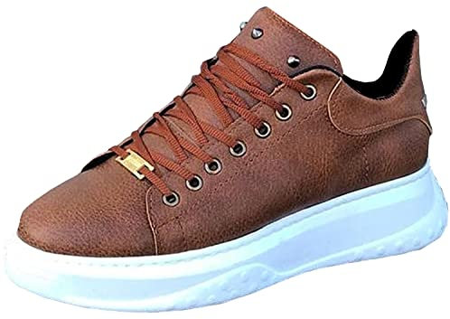 Solaress 501 Leder Herrenschuhe, Lässige Sneaker (Braun, eu_Footwear_Size_System, Numeric_41)