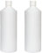Palm Safe 2pcs 1 Litre HDPE Durable Plastic Bottles BPA Free Refillable Reusable with Non Leak Flip Caps for Liquids