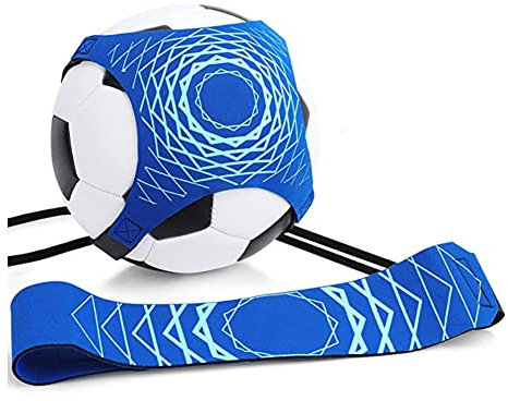 Fußballtraining, Fußball Kick Trainer Solo Fussballtrainer Kinder Solo Fussball Football Kick Trainer mit Taillengürtel Practice Training für Kinder Anfänger Erwachsene - Blau