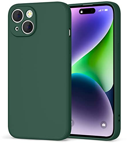 AK Custodia per iPhone 14 Cover, Custodia Protettiva Completa in Silicone Liquido Ultra Sottile con Rivestimento in Morbido Tessuto in Microfibra per iPhone 14