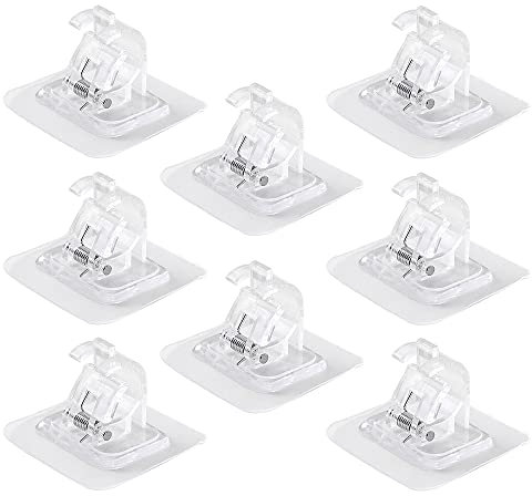 Csirnto 8 Stück Selbstklebende Gardinenstangen Halterung, Selbstklebend Vorhangstange Halter Befestigung Stangen Halter Nagelfreie Verstellbare Stangenhalter Ohne Bohren, für Badezimmer Schlafzimmer