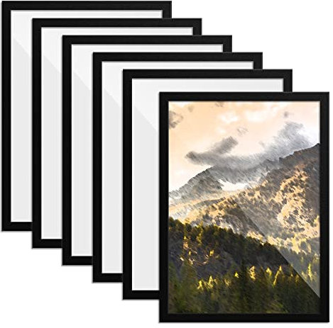 Frunimall Diamond Painting Rahmen,Diamond Painting Bilderrahmen 30x40 cm,Bilderrahmen Selbstklebend Magnetisch,Passepartout 30x40,Picture Frame für Poster,Gemälde,6PCS (21 * 30CM,Schwarz)
