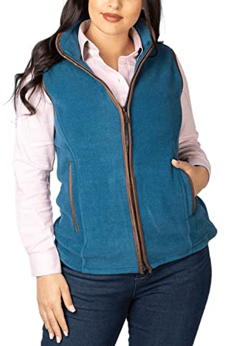 Rydale Ladies Huggate Waistcoat Womens Fleece Gilet Bodywarmer Vest Sleeveless Jacket Country Gilets 12 Colours (Petrol, 10)