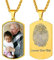 Supcare Herren Halskette Militär Schmuck 316L Personalized Gravur Edelstahl Hund Dog Tag Anhänger mit Fingerabdruck/Foto/Textgravur Memorial Erkennungsmarke Sommer Kette Souvenir A-Militär-Gold