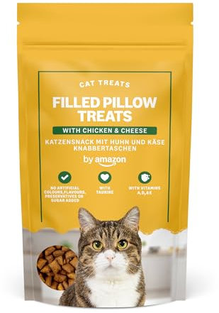 by Amazon - Friandises pour chats - Petits coussins au poulet et au fromage, 70 g