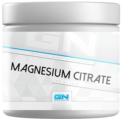 GN Laboratories Magnesiumcitrat Pulver (Ice Bonbon) – 570 mg Magnesium pro Portion – Hochdosiertes Premium-Magnesium – Vegan – Unterstützt Muskeln, Nerven & Knochen – 250g, Made in Germany