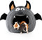 ONEJU Meerschweinchen Haus, Halloween Stil Meerschweinchen Bett, Kaninchenbett, Kaninchen Haus, ideales Zubehoer für kleine Haustiere, Fledermaus Form, Dunkel Grau