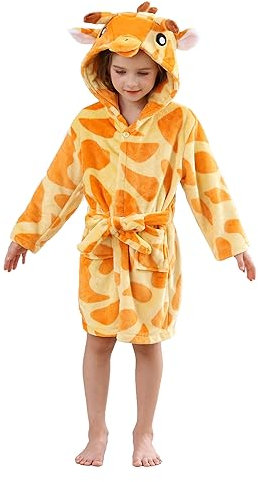 CuteOn Girls Bathrobe Kids Gifts for Toddler Boys Robe Giraffe Size 2-3T