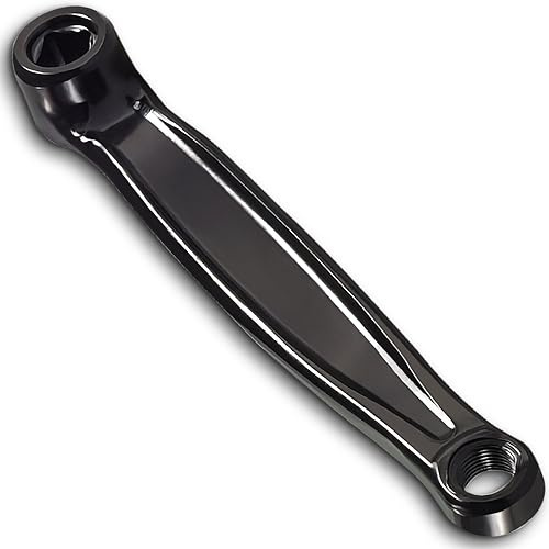 Rhinenet Left 170mm Bicycle Crank Arm Set Replacement for Electric, Folding, Hybrid, Mountain, Road Bike - Aluminium Alloy - Horizontal (Black, Diamond Hole)