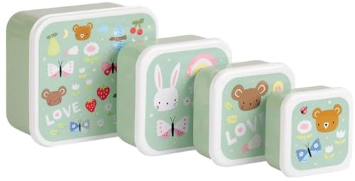 A LITTLE LOVELY COMPANY 4er Set Lunchboxen Fantasie Freude