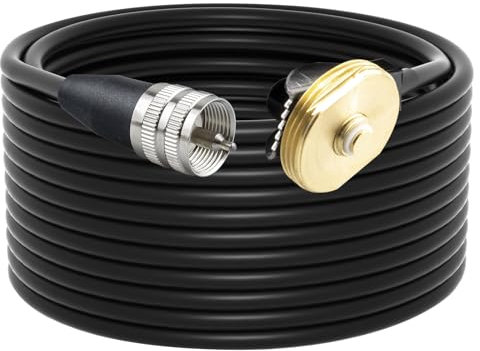 YILIANDUO Cable de Antena NMO Antena NMO de bajo perfil montada en conector UHF PL259 cable coaxial RG58 de baja pérdida de 5m adecuado para CB Ham UHF VHF