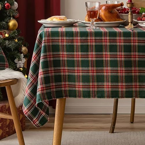 PLANCHOLO Weihnachten Karierte Tischdecke Rot Grün Büffel Plaid Tischdecke Tischdecke für Weihnachten Winter Party Tischdekoration 110 x 170 cm