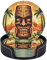 Famame 6 Stück Vintage Hawaii Tiki Palme Leder Untersetzer für Getränke mit Halter Untersetzer Sets Getränketisch Tasse Untersetzer für Wohnzimmer Küche Kaffee Dekor