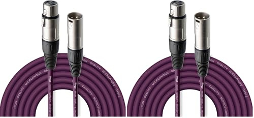 Stagg SMC6 CPP 6 m XLR to XLR Microphone Cable - Purple (Pack of 2)