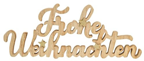 matches21 Moderner FROHE WEIHNACHTEN Schriftzug Aufsteller als Weihnachtsdeko - Weihnachtsdekoration Buchstaben für Innen aus Holz im Landhausstil - Schöne Weihnachtsdeko für Wohnzimmer 40 x 15 x 2 cm