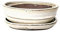Generic Glazed Ceramic Bonsai Pots with Matching Drip Trays (Cream, 18cm)