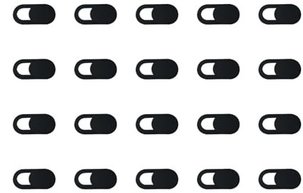 JZK 20PCS Computer Webcam Cover Slider, Privacy Protection, Laptop/Tablet/Smartphone, Black, 1080p HD